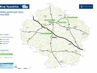 ŘSD: Mapa větších oprav v Kraji Vysočina