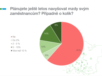 Do konce roku chce zvyšovat mzdy ještě 39 % firem. Naopak 7 % nepřidá letos ani napřesrok. Naprostá většina společností nezvládá růst mzdových nákladů kompenzovat