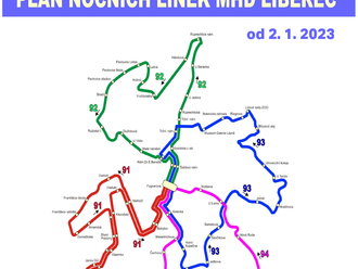 Liberec: Rychlejší cesta domů. Noční autobusy od ledna posílí a zkrátí dobu jízdy od 2.1.2023