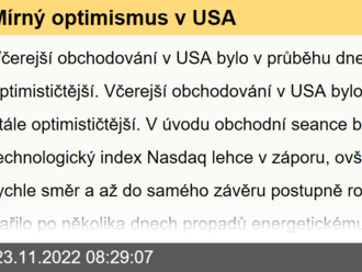 Mírný optimismus v USA