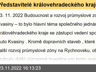 Představitelé královehradeckého kraje jednali s vedením závodu Škoda Auto Kvasiny