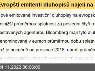 Evropští emitenti dluhopisů najeli na nový normál - nejkratší splatnosti od roku 2018