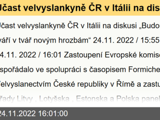 Účast velvyslankyně ČR v Itálii na diskusi „Budoucnost Evropy tváří v tvář novým hrozbám“