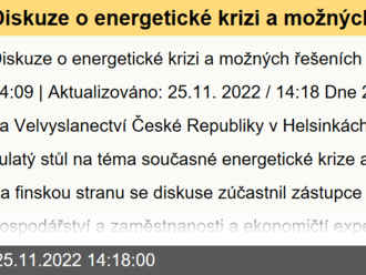 Diskuze o energetické krizi a možných řešeních