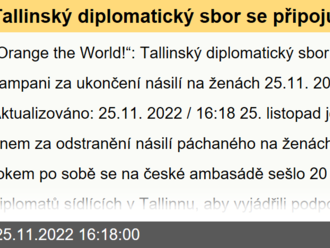 Tallinský diplomatický sbor se připojuje ke kampani za ukončení násilí na ženách - „Orange the World!“