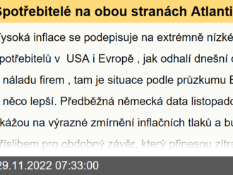 Spotřebitelé na obou stranách Atlantiku trpí kvůli vysoké inflaci  