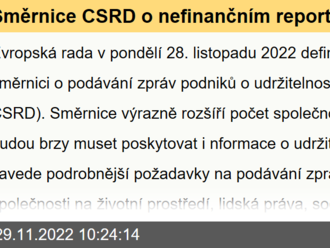 Směrnice CSRD o nefinančním reportingu dostala zelenou