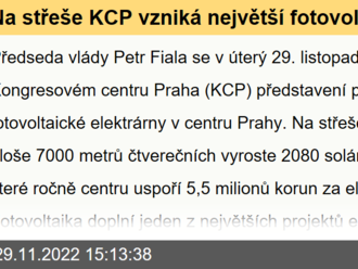 Na střeše KCP vzniká největší fotovoltaická elektrárna v centru Prahy, navštívil ji i premiér Fiala