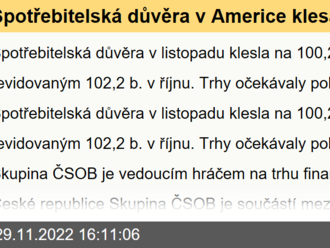 Spotřebitelská důvěra v Americe klesá  