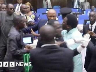 Chaotic scenes as Sierra Leone lawmakers brawl