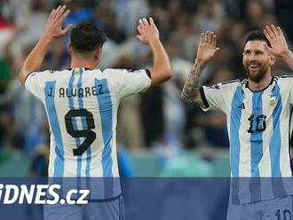 Argentina - Chorvatsko 3:0, penalta a dvě asistence, postup dirigoval Messi