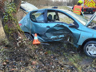 V Okrouhlicích narazil osobní automobil do stromu, jeden člověk byl při nehodě zraněn. Hasiči…