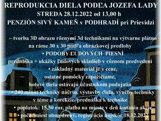 3D OBRAZ – ZIMA NA DEDINE – REPRODUKCIA DIELA PODĽA JOZEFA LADY - výtvarná dielňa