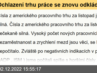 Ochlazení trhu práce se znovu odkládá