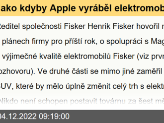 Jako kdyby Apple vyráběl elektromobily... - Víkendář