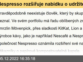 Nespresso rozšiřuje nabídku o udržitelný sortiment