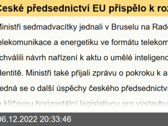 České předsednictví EU přispělo k rozvoji digitální a datové ekonomiky