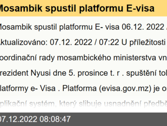 Mosambik spustil platformu E-visa