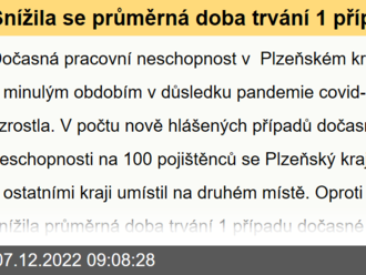 Snížila se průměrná doba trvání 1 případu dočasné pracovní ...