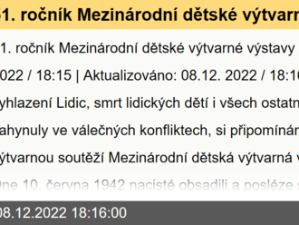 51. ročník Mezinárodní dětské výtvarné výstavy Lidice