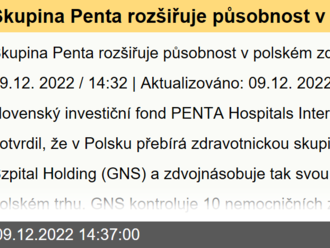 Skupina Penta rozšiřuje působnost v polském zdravotnictví