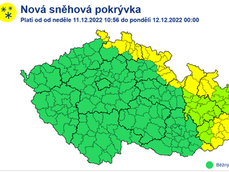 Výstraha na novou sněhovou pokrývku a sněhové jazyky