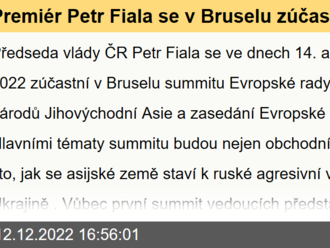 Premiér Petr Fiala se v Bruselu zúčastní summitu Evropské rady a Sdružení národů Jihovýchodní Asie   a zasedání Evropsk - 14. – 15. prosince 2022