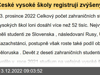 České vysoké školy registrují zvýšený zájem studentů z Indie a Běloruska