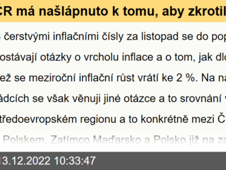 ČR má našlápnuto k tomu, aby zkrotila inflaci rychleji než Maďarsko a Polsko