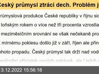 Český průmysl ztrácí dech. Problém je cena energií, ale i dodávky komponent