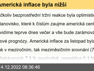 Americká inflace byla nižší