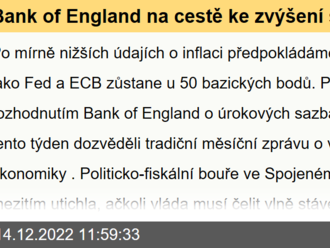 Bank of England na cestě ke zvýšení sazeb