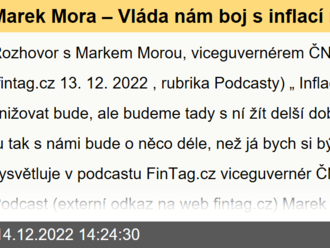 Marek Mora – Vláda nám boj s inflací neulehčuje