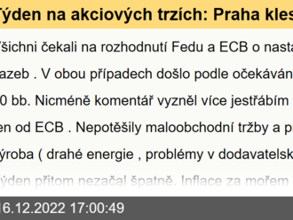 Týden na akciových trzích: Praha klesla méně než ostatní - Komentář