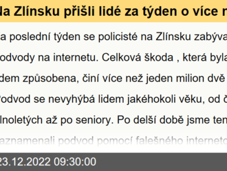 Na Zlínsku přišli lidé za týden o více než milion korun. Počet podvodů na internetu stále roste.