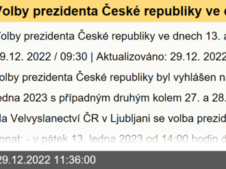 Volby prezidenta České republiky ve dnech 13. a 14. ledna 2023 v Ljubljani  