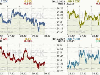 Koruna na závěr roku nepatrně silnější