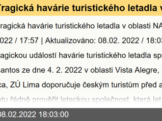 Tragická havárie turistického letadla v oblasti NASCA  