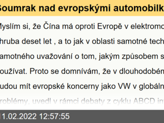 Soumrak nad evropskými automobilkami: Čína má v elektromobilitě náskok, dlouhodobě proto nesázím na akcie evropských výrobců aut, říká investiční bankéř