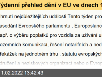 Týdenní přehled dění v EU ve dnech 14. – 20. února