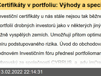 Certifikáty v portfoliu: Výhody a specifika podle portfoliomanažera