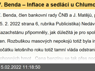 V. Benda – Inflace a sedláci u Chlumce