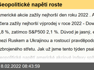 Geopolitické napětí roste