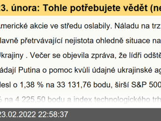 23. února: Tohle potřebujete vědět   o středečním obchodování v USA