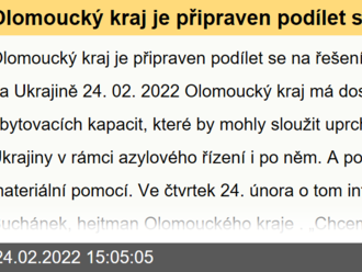 Olomoucký kraj je připraven podílet se na řešení dopadů války na Ukrajině