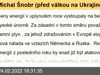 Michal Šnobr  : Ceny plynu a elektřiny se na předpandemické úrovně nevrátí, fundamenty se změnily