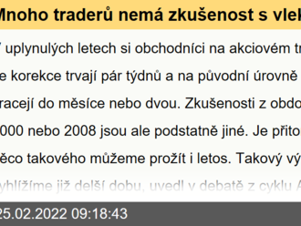 Mnoho traderů nemá zkušenost s vleklými poklesy na trzích. I proto může být současná korekce drsná a poučná, říká zkušený manažer