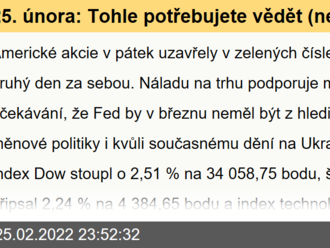 25. února: Tohle potřebujete vědět   o pátečním obchodování v USA