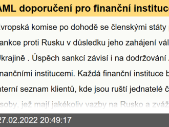 AML doporučení pro finanční instituce - Sankce EU proti Rusku