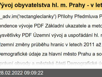 Vývoj obyvatelstva hl. m. Prahy - v letech 2011 až 2020